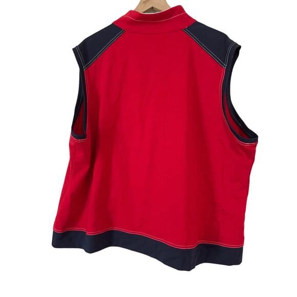 Drapers & Damons Womens Red, Blue and White Full Zip Vest Size 2X Nautical - Picture 5 of 5